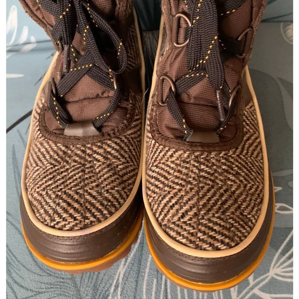Sorel Brown Tweed and Dark Brown Winter Rain Boots - Picture 3 of 9
